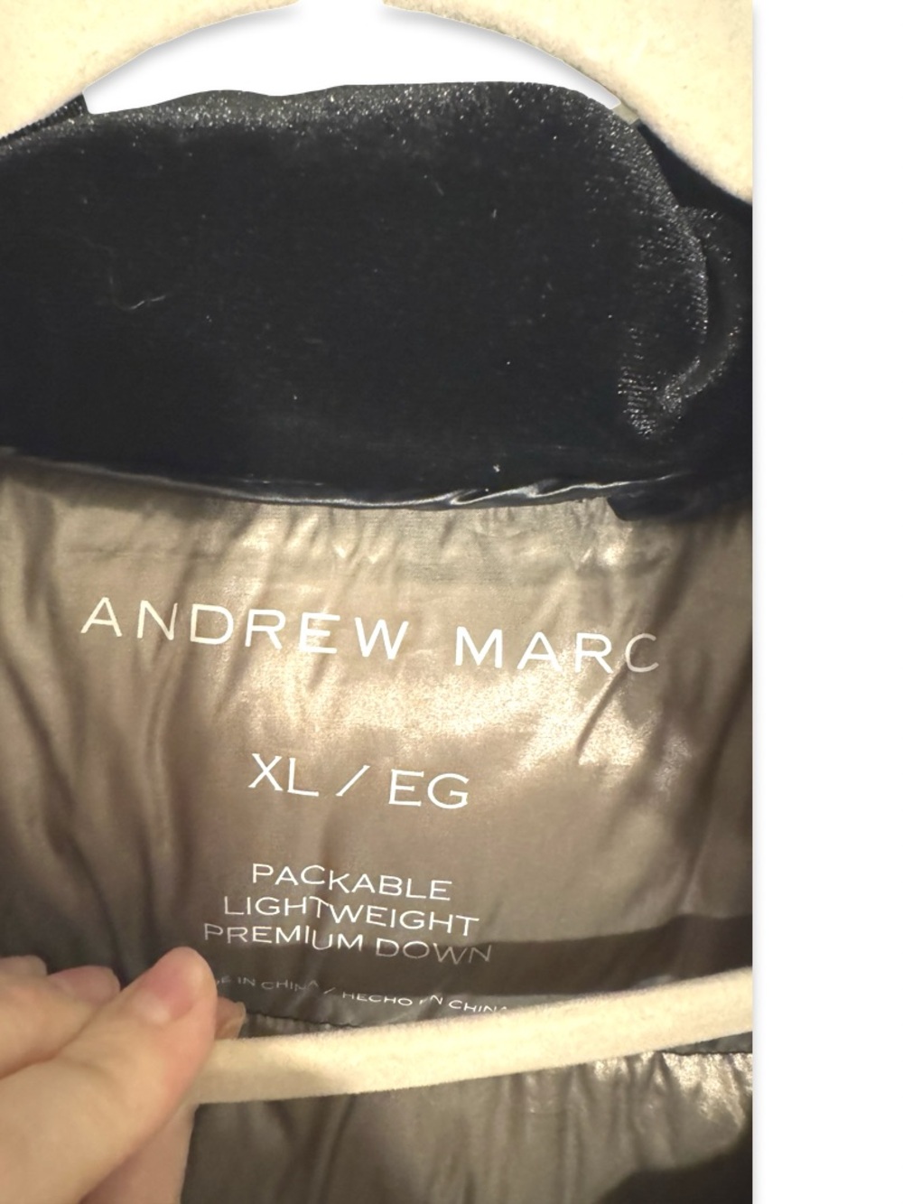 Andrew Marc Women’s Packable Down Puffer Coat Black Lightweight Jacket Size XL - Picture 2 of 6